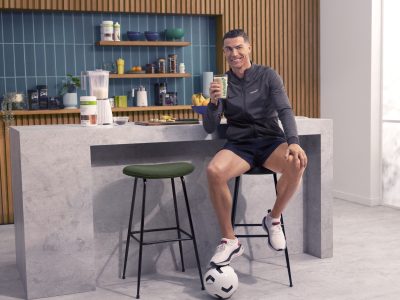 Cristiano Ronaldo holding shake in kitchen (1)